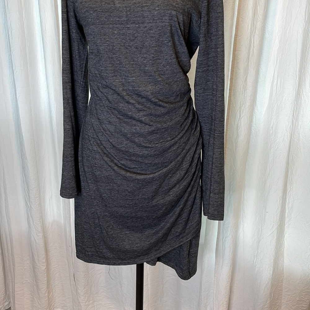 Treasure & Bond Gray Long Sleeve Ruched Side Dress Size 1X - Picture 5 of 7